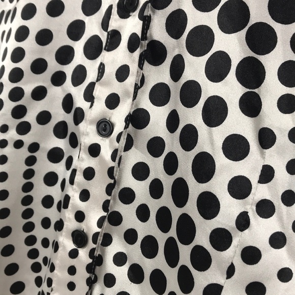 Women’s black and white polka dot swirl top size S - Picture 9 of 12